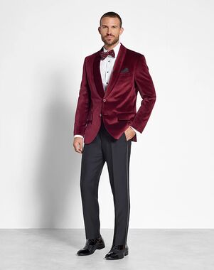 The Black Tux Ruby Velvet Jacket Tuxedo Red Tuxedo