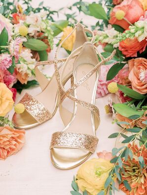Gold Glitter Wedding Heels