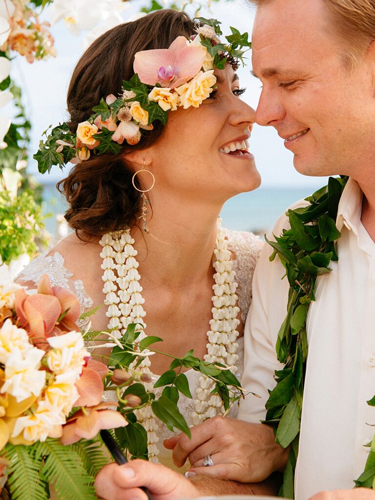 Tropical flower crown with orchids