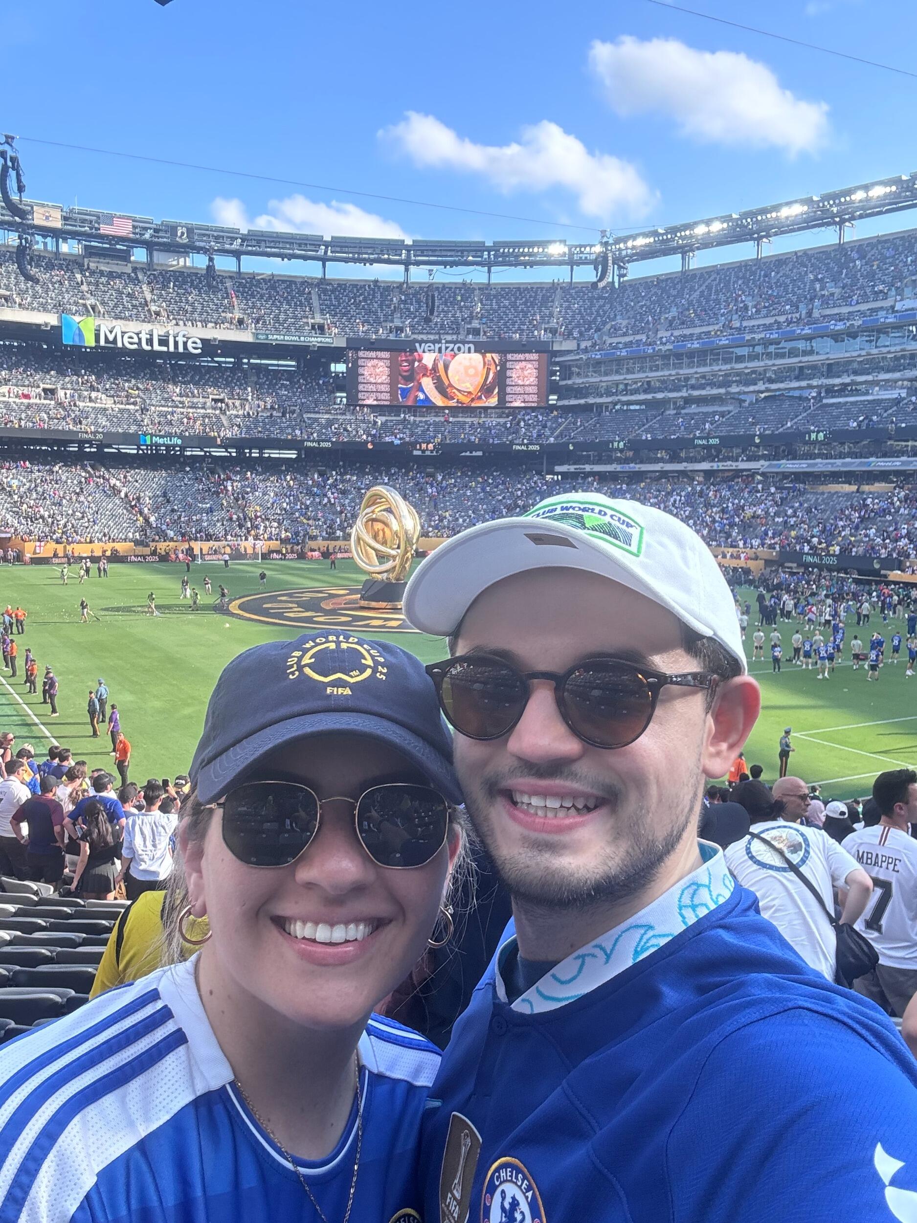 One of our favourite adventures took us to New Jersey to watch Dimitri’s beloved Chelsea FC compete in the FIFA Club World Cup. The energy was unforgettable—and the result even better. Chelsea won and were crowned Champions of the World. An incredible trip, an unforgettable win, and a moment we’ll always cheer about together. UP THE CHELS!