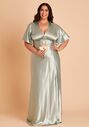 Birdy Grey Jesse Dress in Satin Sage V-Neck Bridesmaid Dress - thumbnail - 1