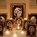 In lieu of programs, an antique gold frame outlined the ceremony and was accompanied with antique gold frames of black & white photographs of the bridal party.