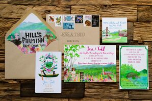 Custom Watercolor Wedding Invitations