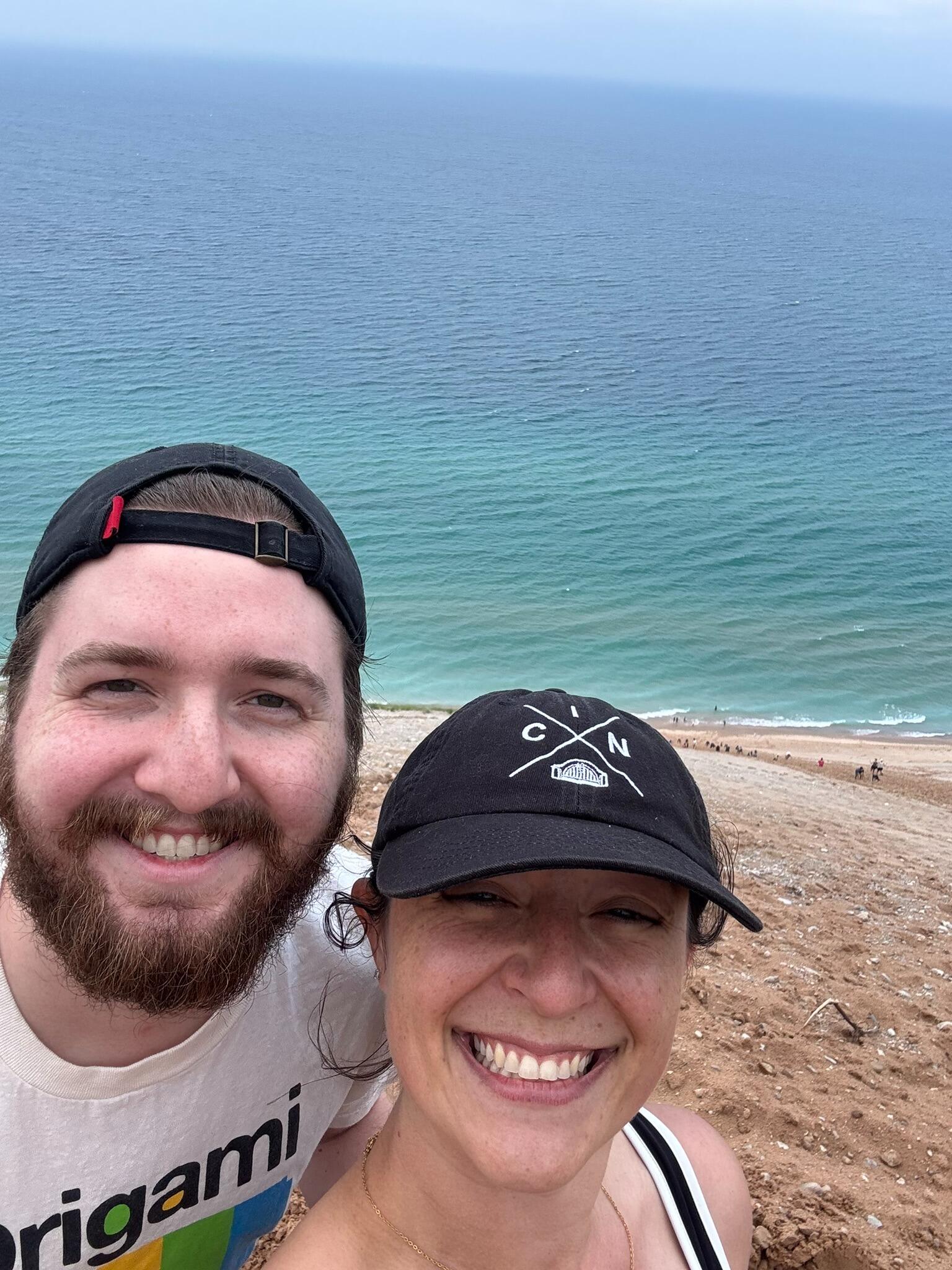 Selfie over Lake Michigan on our first Higgins Lake trip!