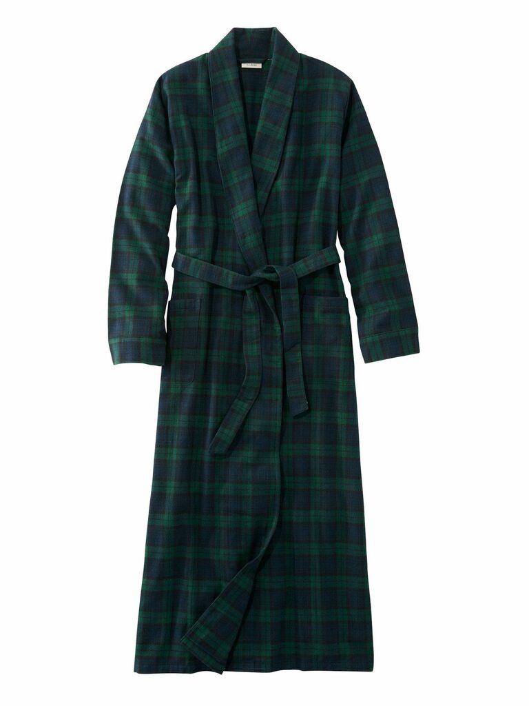 long plaid flannel robe for bridesmaids