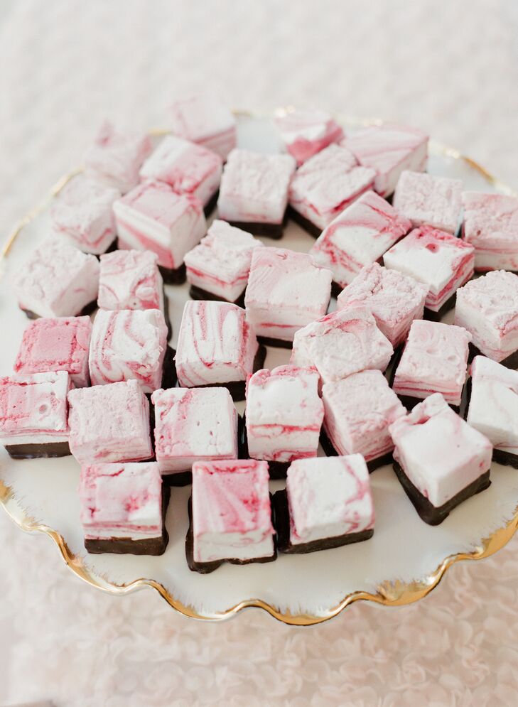 White and Pink Cheesecake Bite Desserts