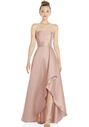 Dessy Group Strapless Satin Gown with Draped Front Slit and Pockets - D832 Bridesmaid Dress - thumbnail - 1