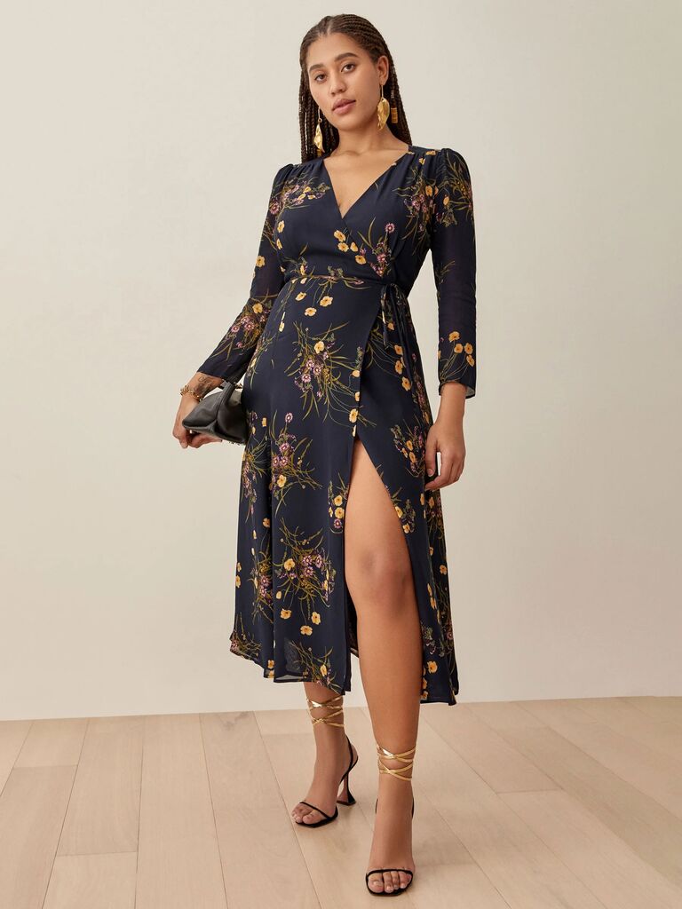 Reformation floral autumn cocktail dress