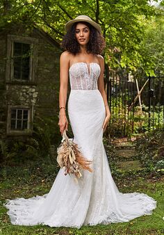 Lillian West 66243 Fit-and-Flare Wedding Dress