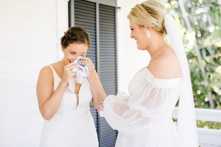 Bride Crying During First Look Private Vow Exchange