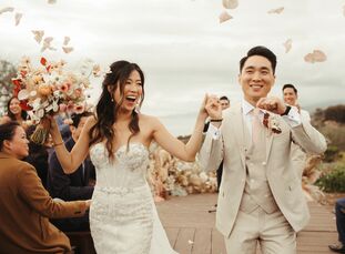 For their wedding along the coast of California, Emily Ho and Calvin Cheng, "wanted to create a night that felt romantic, dreamy, organic, lighthearte