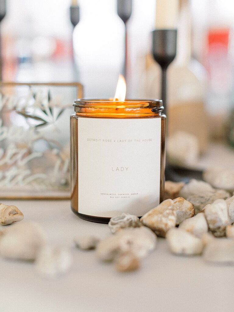 Candle on reception table