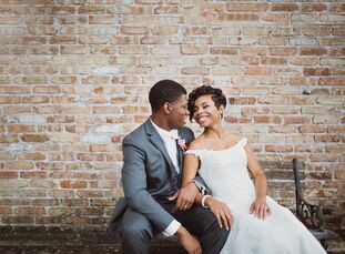 For their late-December wedding in Buda, Texas, Morgan Parker (23 and a sociologist/photographer) and Stanley Petit-Homme (23 and a US Air Force airma