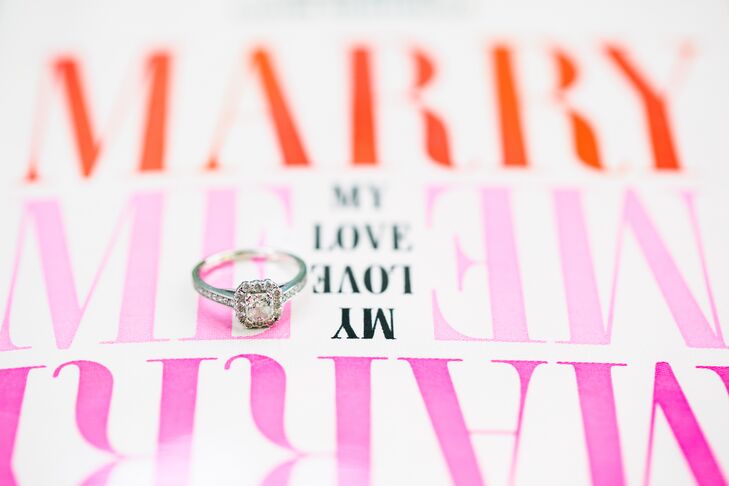Thadd worked with local designer Claydon Jewelers to create a pink diamond ring for Amanda.