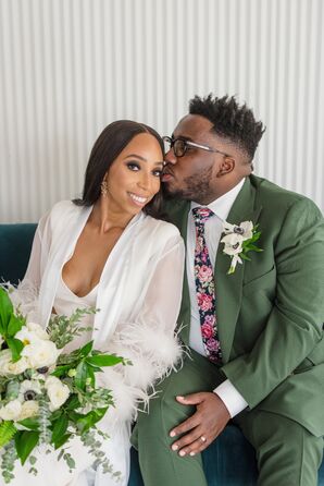 Couple Poses for Photo After Elopement Ceremony