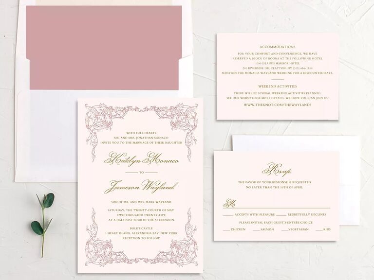 romantic formal valentine's day wedding invitations