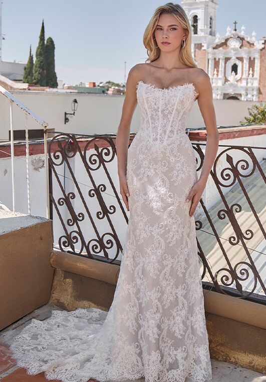 L'amour by Calla Blanche LA25254 Brynja Sheath Wedding Dress - 2