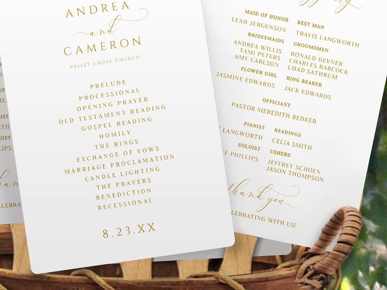 Karma K Weddings printable wedding program fan template