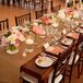 Wooden Farm Tables with Burlap Runners
