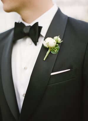 Ivory Peony Boutonniere