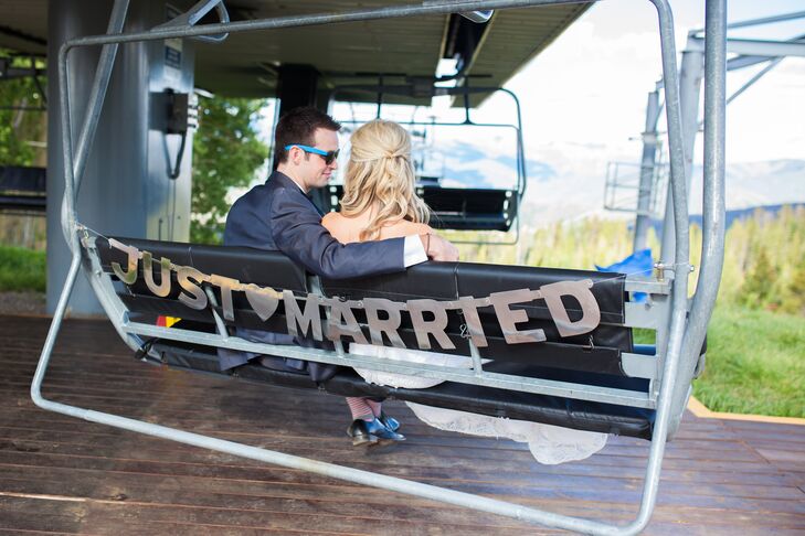 Ashley and Brett Ski Lift Exit