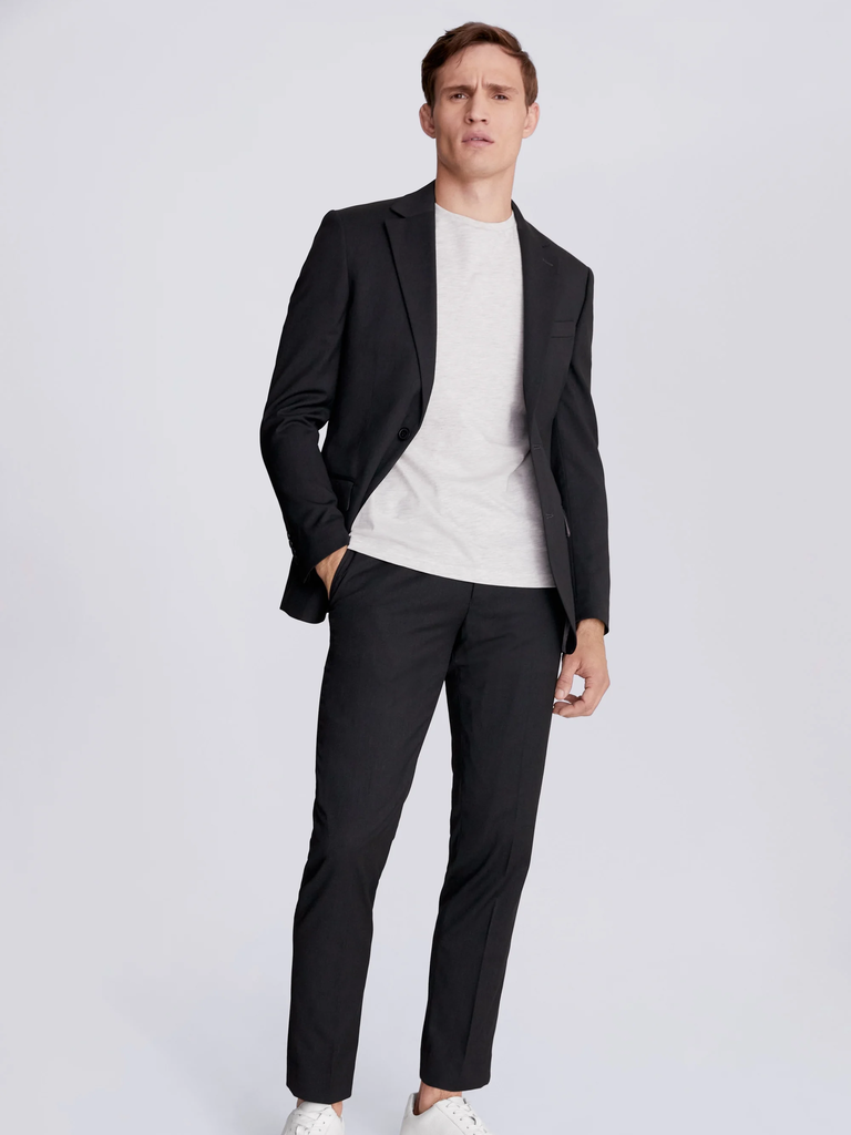 Affordable Wedding Tailored Fit Charcoal Stretch Suit