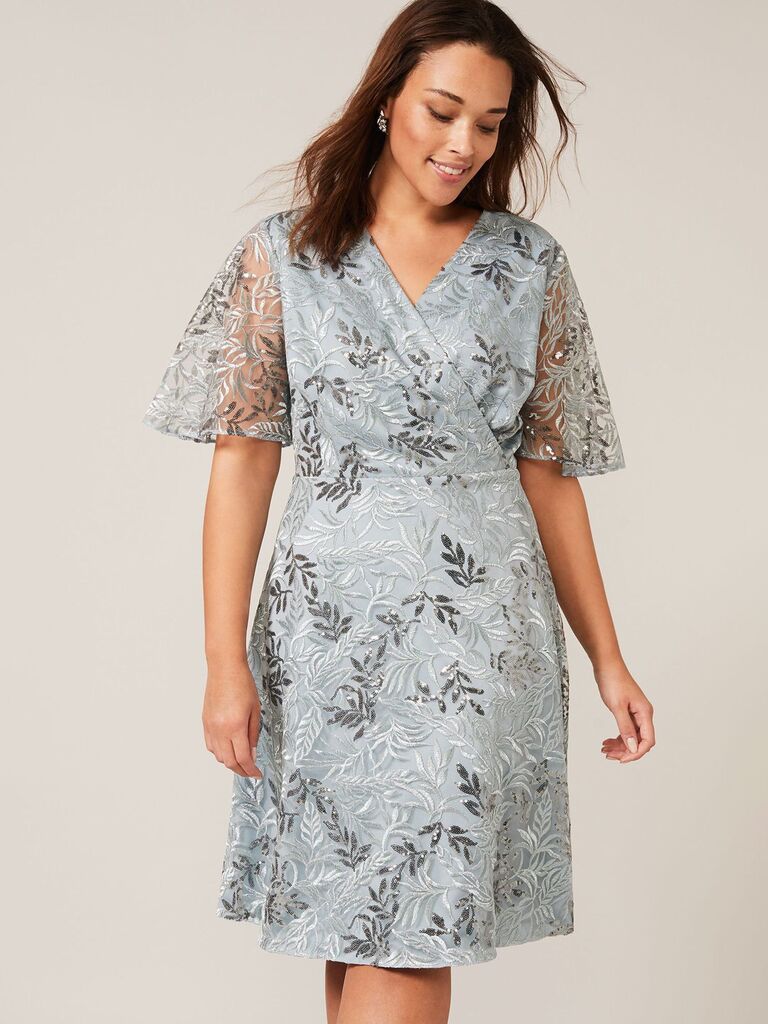 Silver blue plus-size mother-of-the-bride dress from Phase Eight