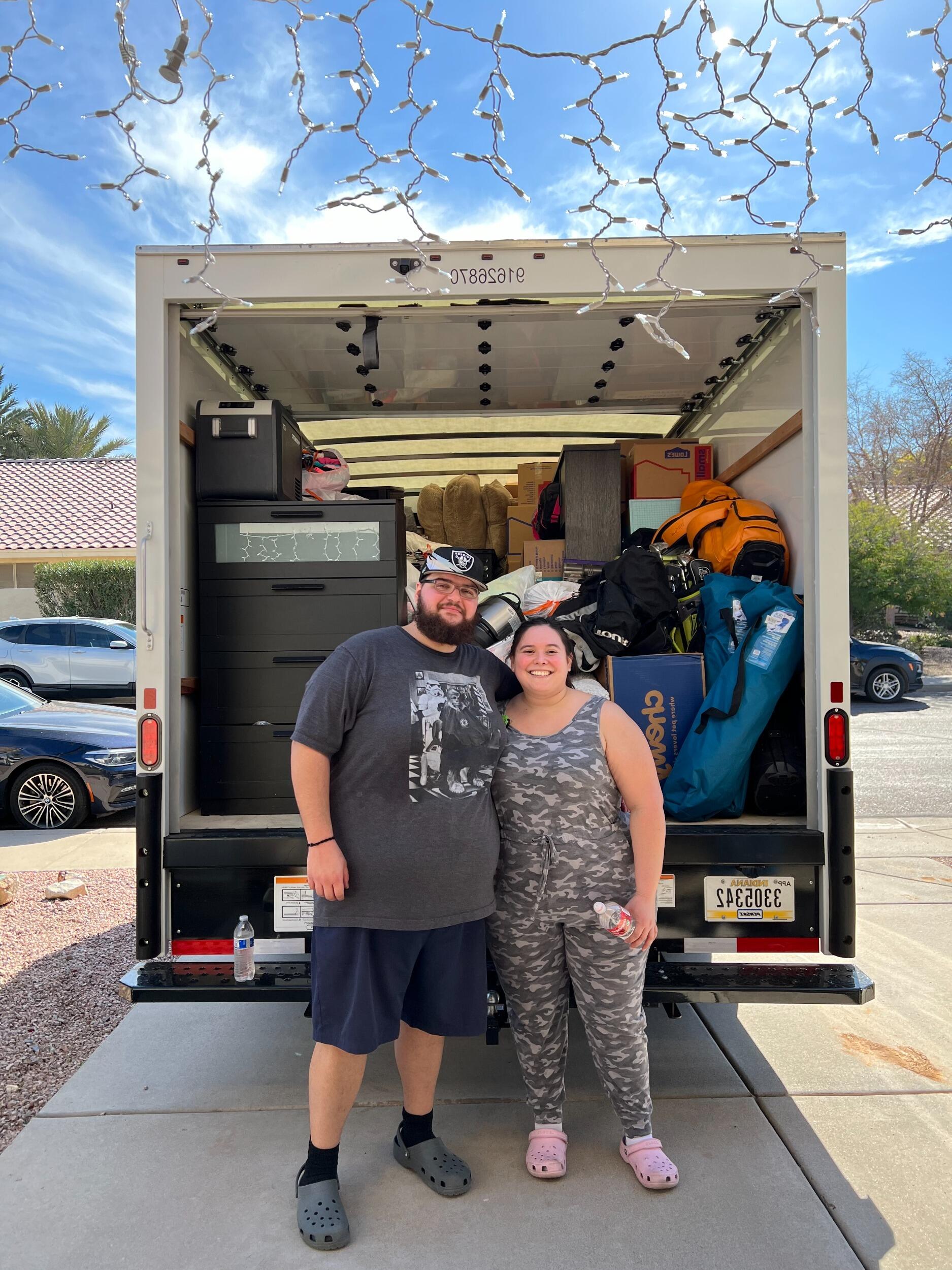 Moving day into our first apartment.