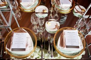 Mirrored Table for Reception at The Gramercy at Lakeside Manor in New Jersey