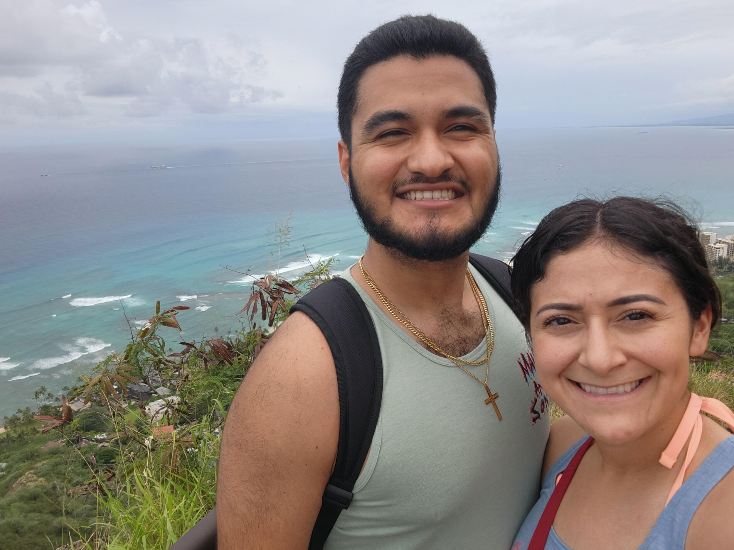 Our first major trip together! We went to O'ahu Hawaii and one of the first activities we had planned was to hike to the top of Diamondback Crater.