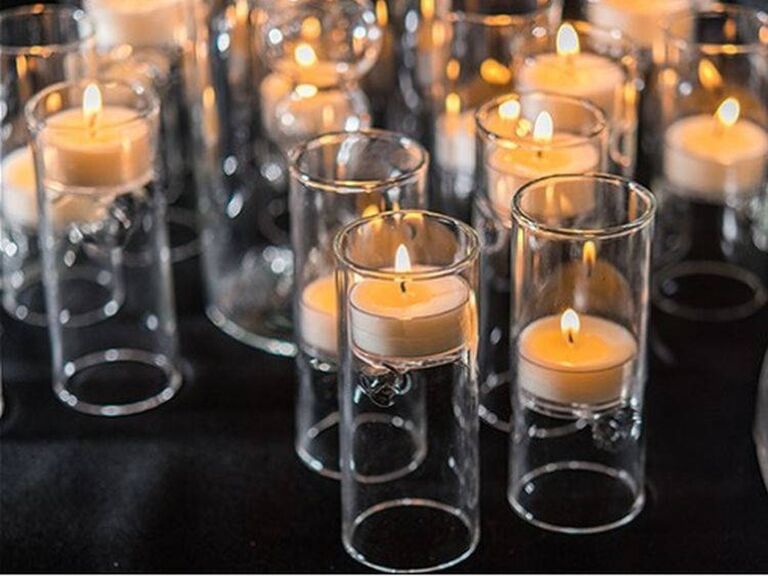 Moonlight Weddings glass tea light holders