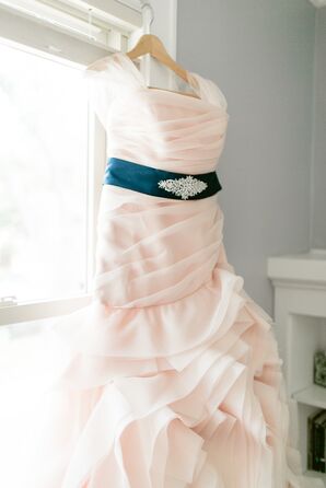Organza Blush Trumpet-Style Gown