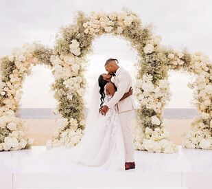 Simone Biles and Jonathan Owens destination wedding photo 