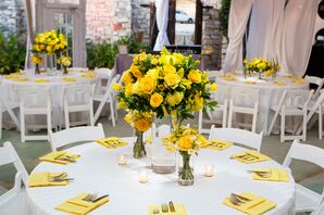 Yellow Table Setting at One World Theatre Reception