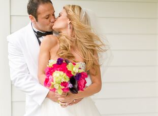 Christina Reeser (29 and a real-estate agent) and Matthew Walsh (32 and in the military) had a luxe wedding with a colorful twist. The couple decided 
