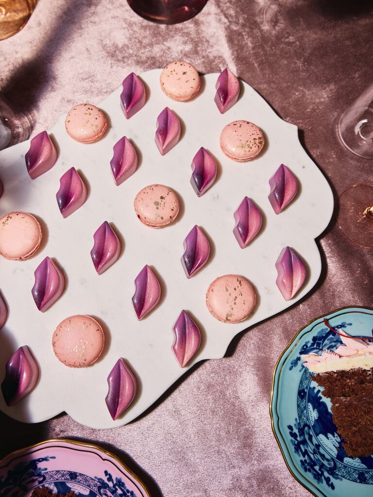 Macaron idea for dessert table at a bridal shower. 