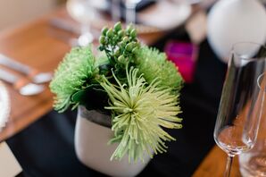 Small Green Chrysanthemum Centerpiece