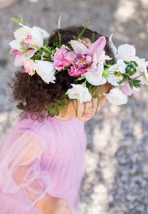 Orchid and Lisianthus Flower Crown