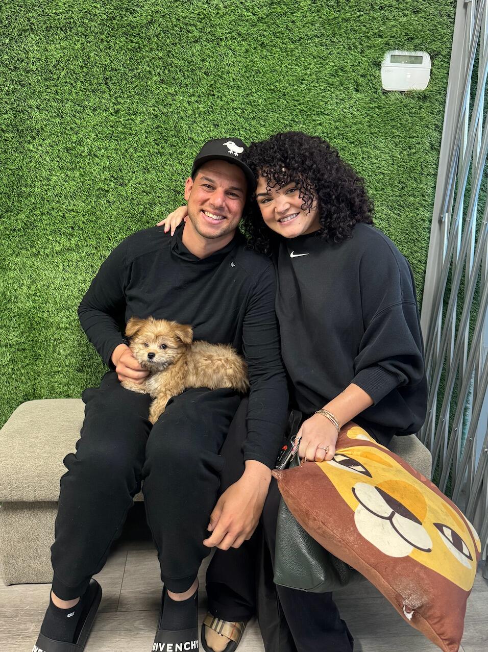 Vino made us officially a family of three (plus fur). 