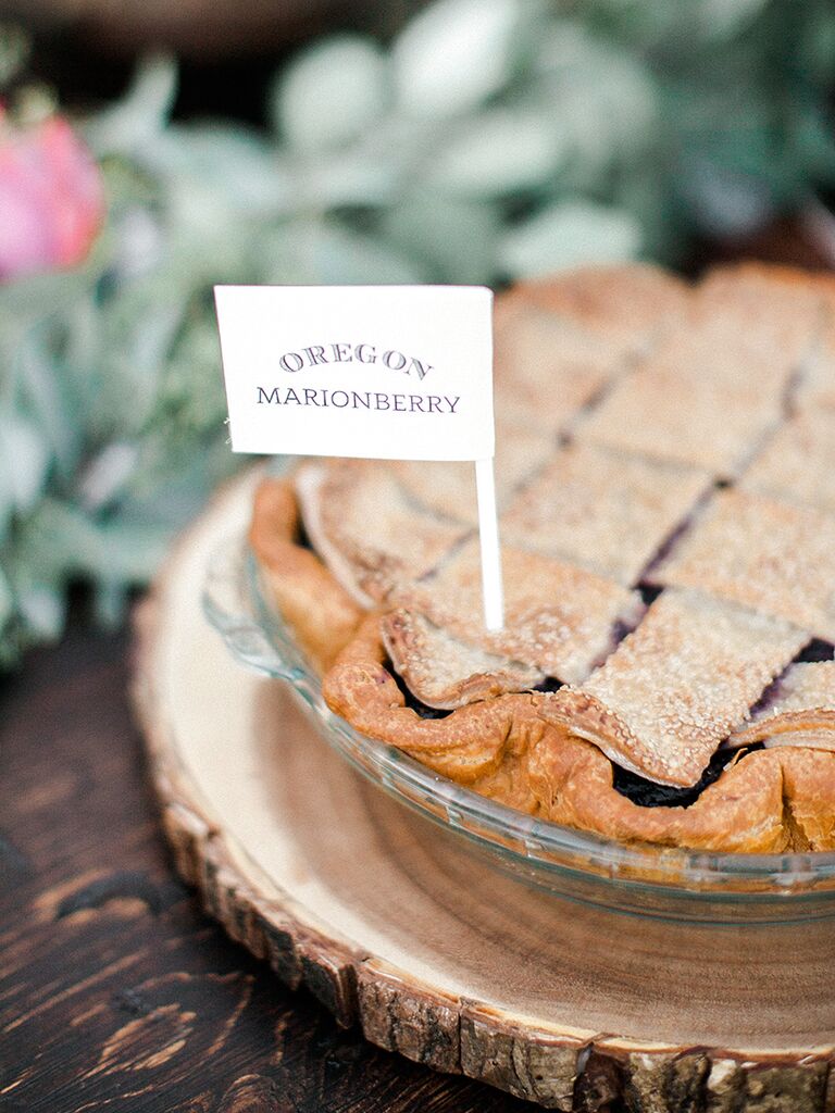 Pie for a fun BBQ wedding reception dessert