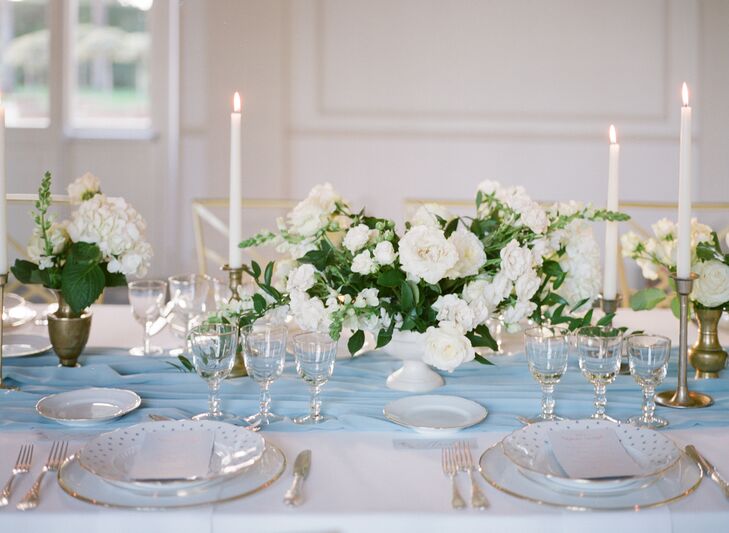 Place Settings with White Peonies and Candles