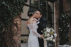 Elegant, Classic Couple at Winter Wedding