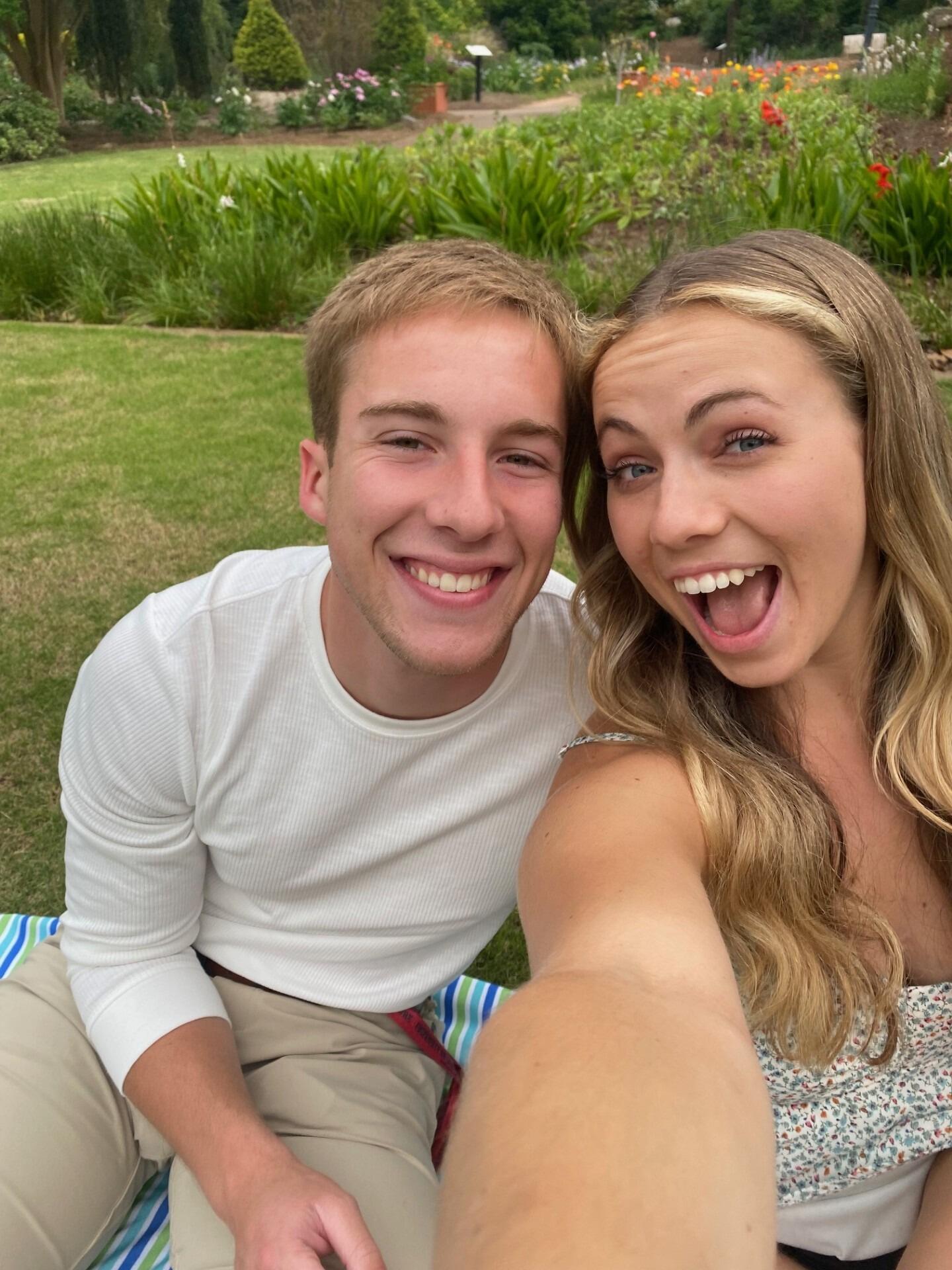 We celebrated our 6 month anniversary with a picnic at the botanical gardens! Ethan cooked Sam's favorite salmon for dinner. 