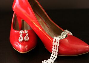 Bright Red Bridal Heels