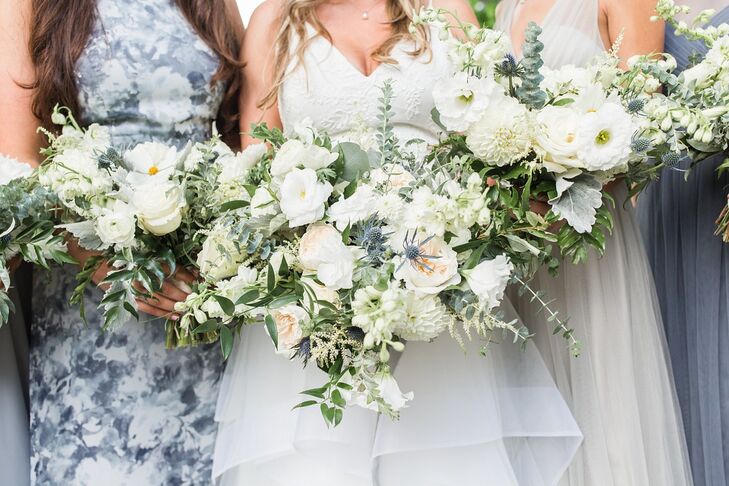 White Bouquets with Peonies, Dahlias and Greenery