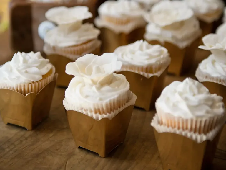Elegant White Wedding Cupcakes