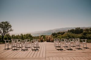 Oceanside Ceremony Setup at Dos Pueblos Orchid Farm in Goleta, California