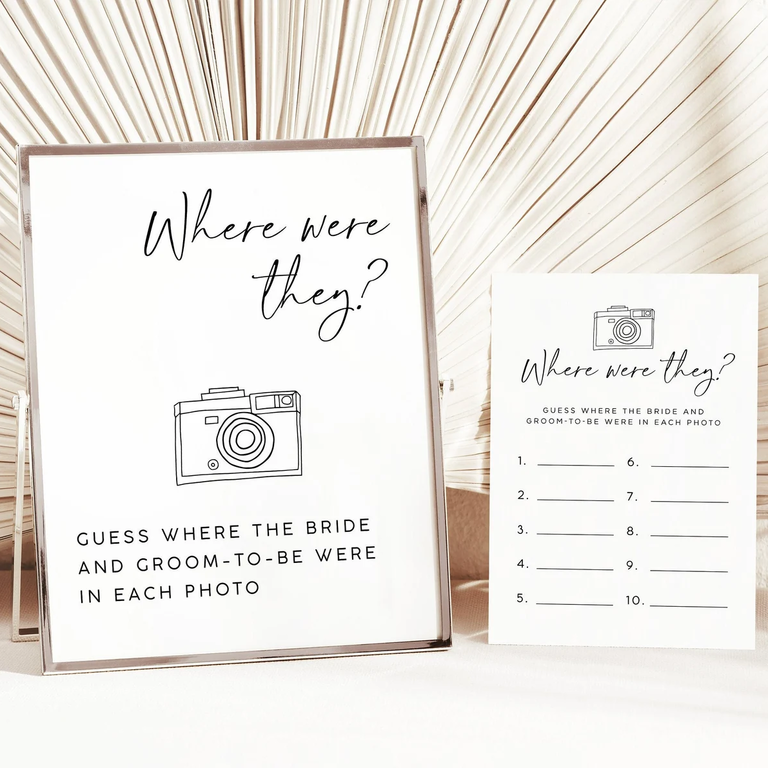 Sophia Marie Paperie Where Were They? Game for your engagement party