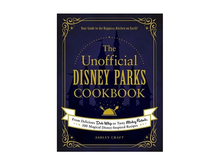 The Unofficial Disney Parks Cookbook, with purple background and gold writing