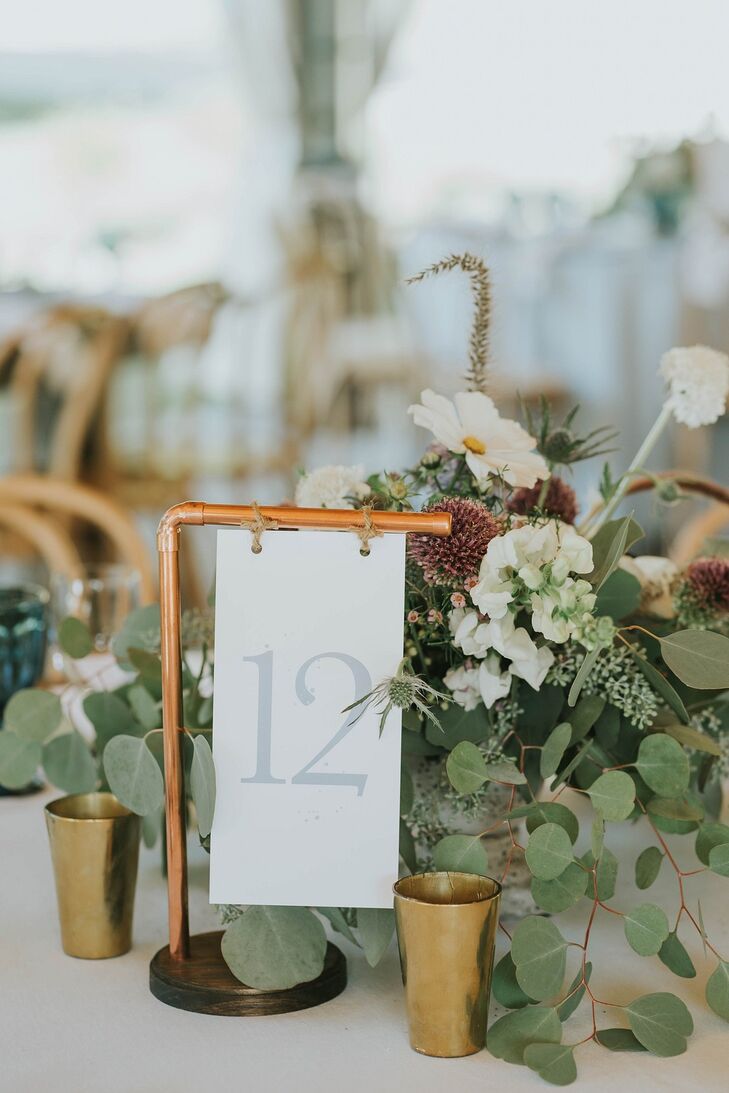 Table Numbers on Wedding Reception Tables